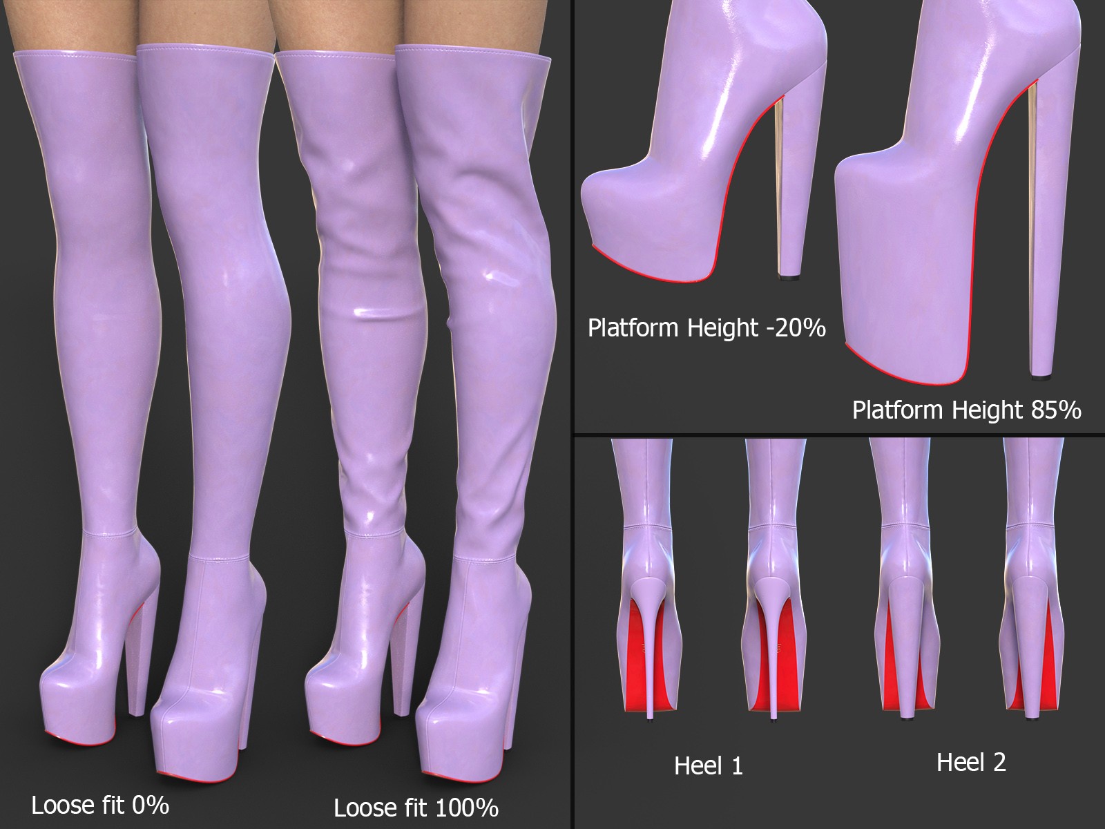 DTT Super High Heel Thigh High Boots by N/A