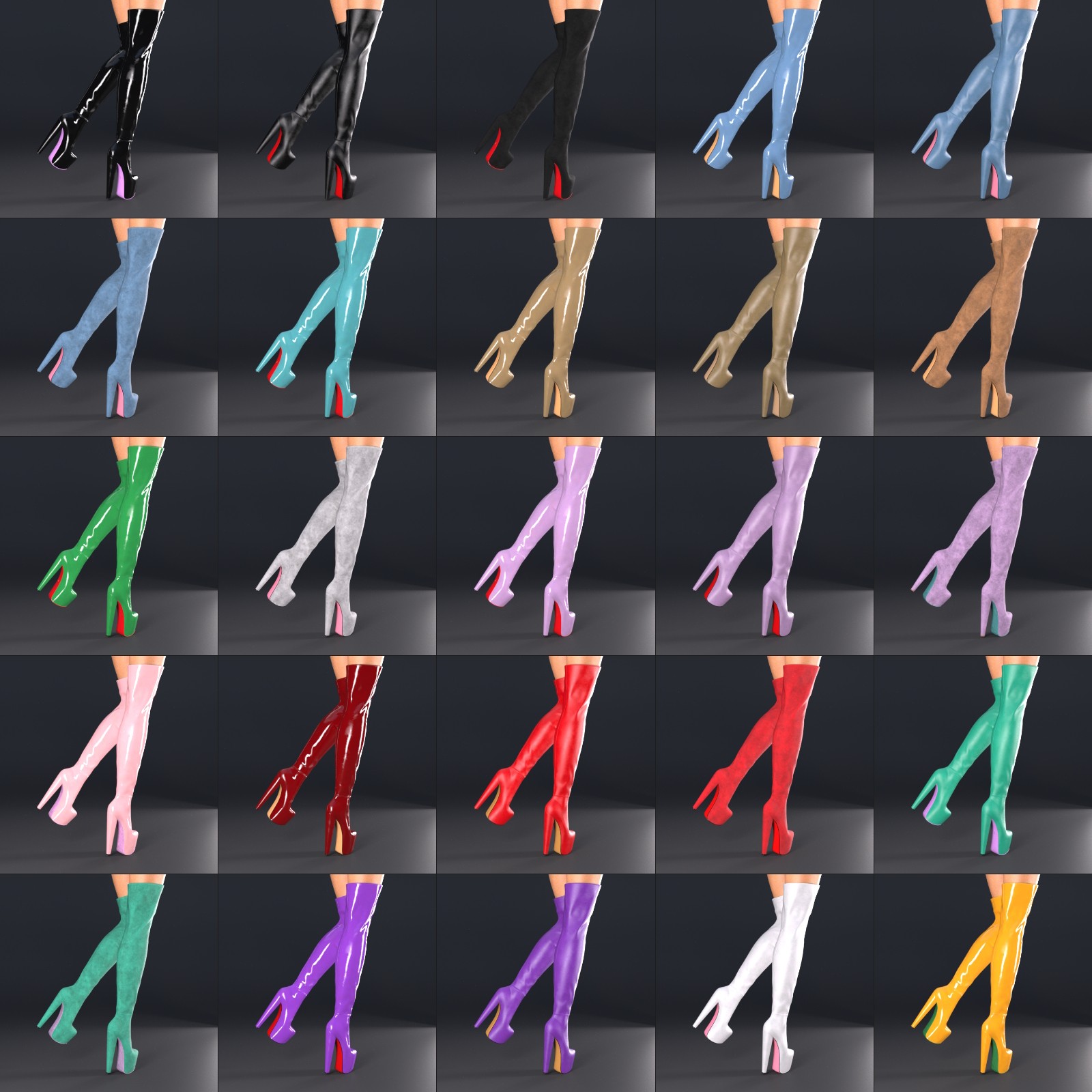 DTT Super High Heel Thigh High Boots by N/A