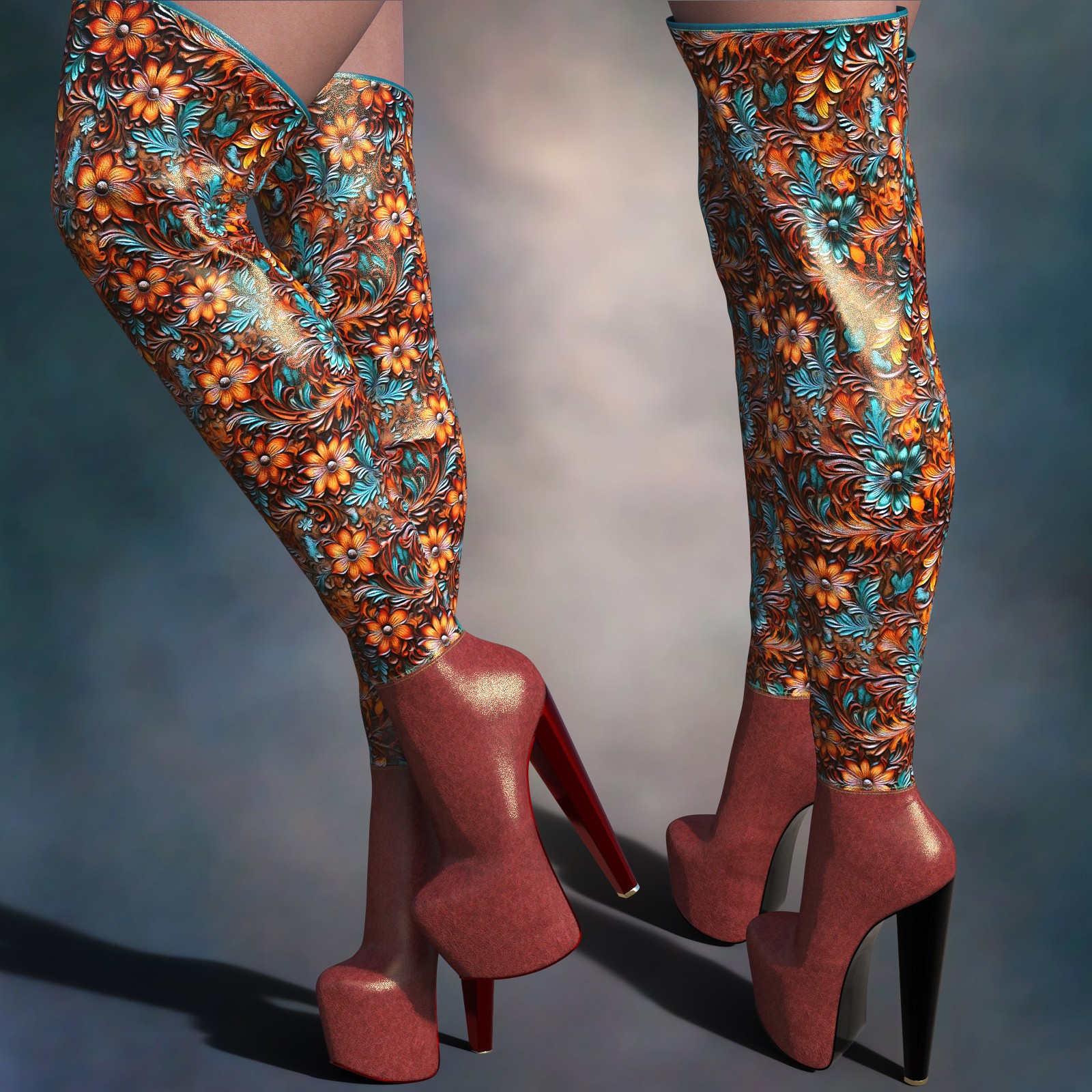 Mystic Threads for DTT Super High Heel Thigh High Boots by N/A