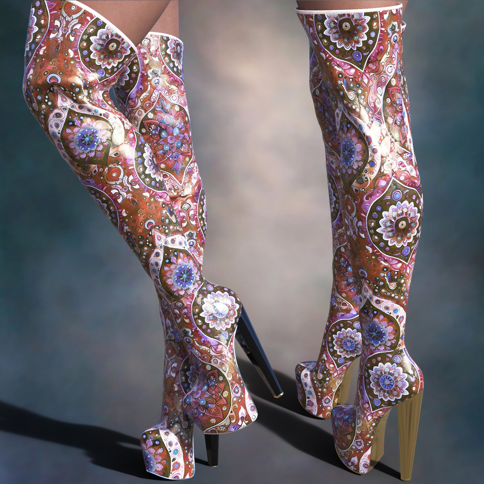 Mystic Threads for DTT Super High Heel Thigh High Boots by N/A