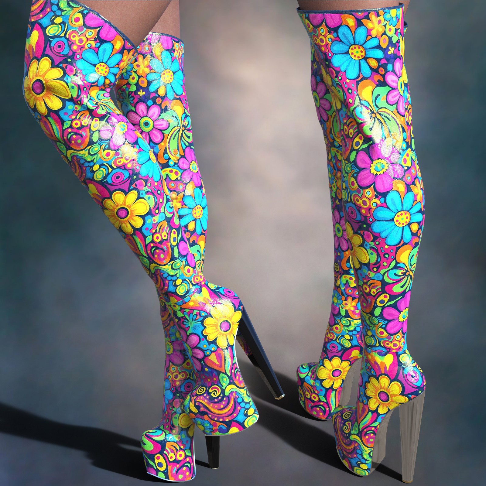 Mystic Threads for DTT Super High Heel Thigh High Boots by N/A
