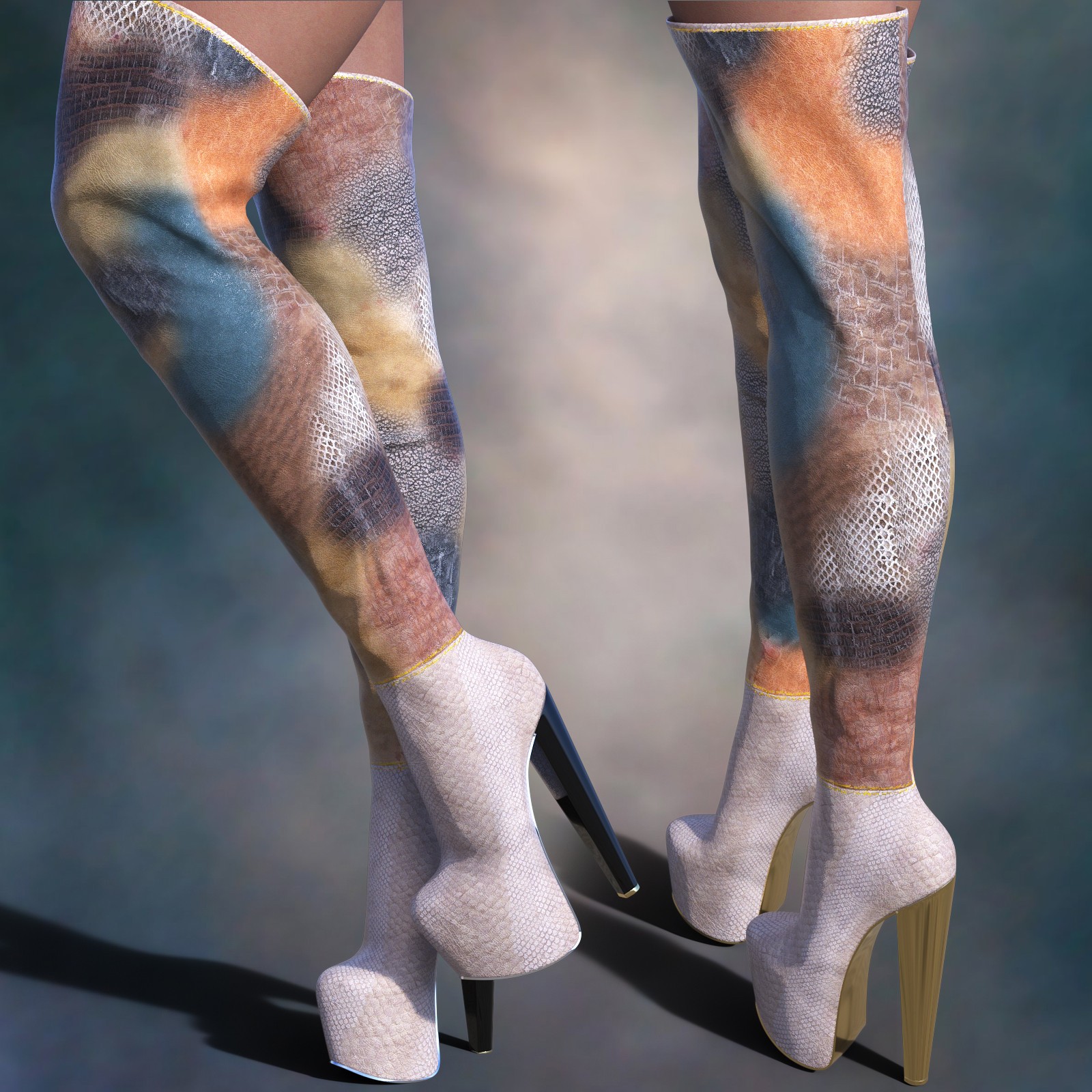 Mystic Threads for DTT Super High Heel Thigh High Boots by N/A
