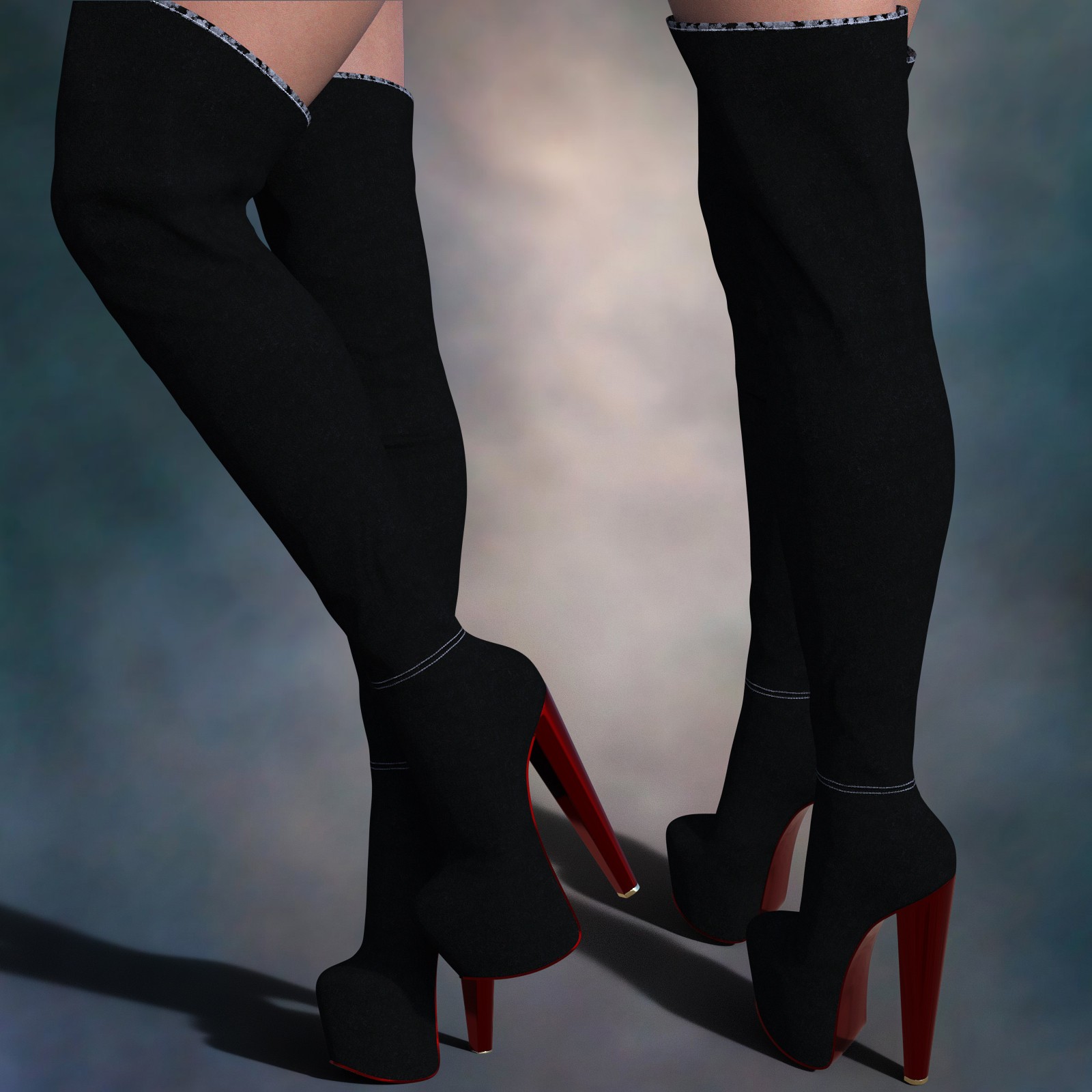 Mystic Threads for DTT Super High Heel Thigh High Boots by N/A