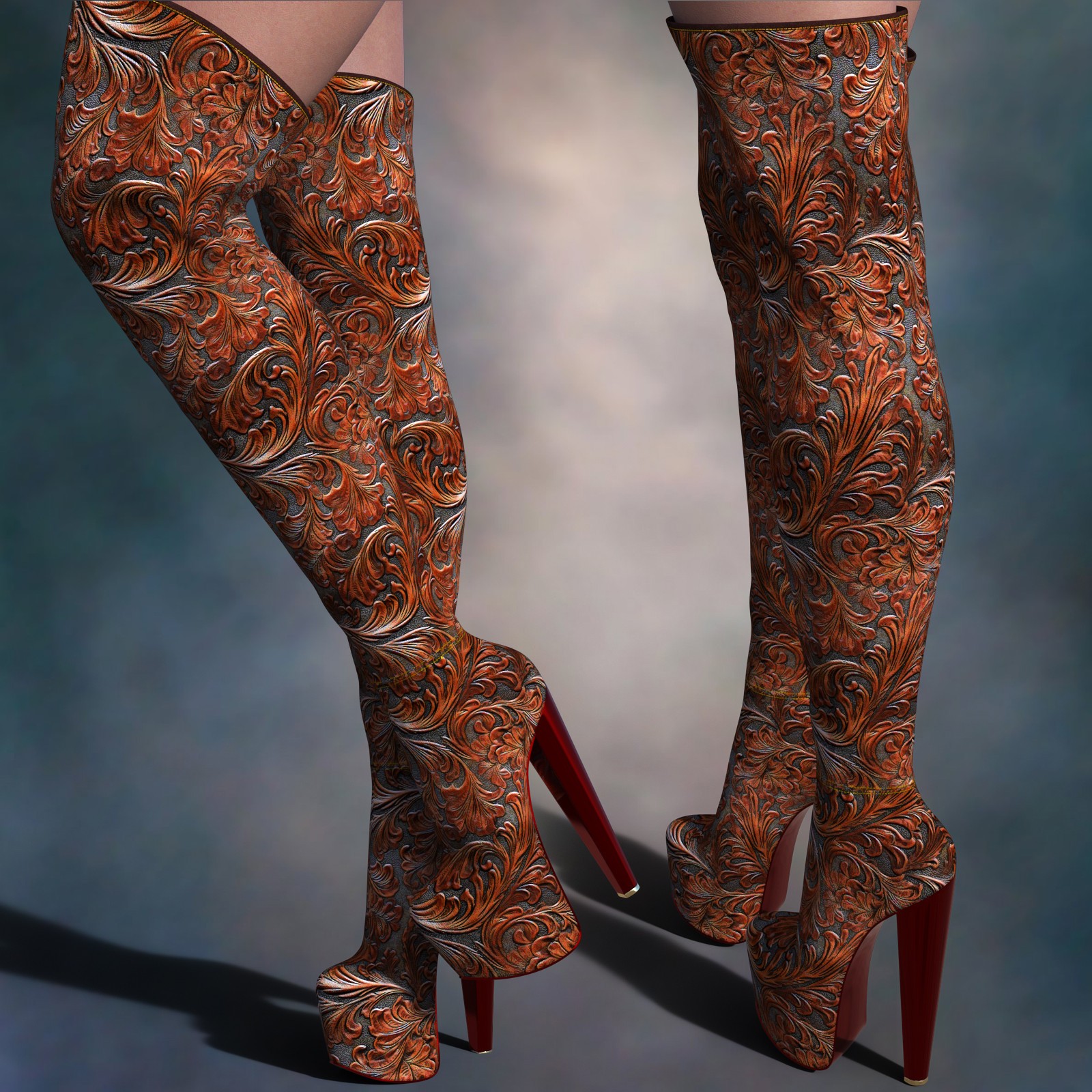 Mystic Threads for DTT Super High Heel Thigh High Boots by N/A