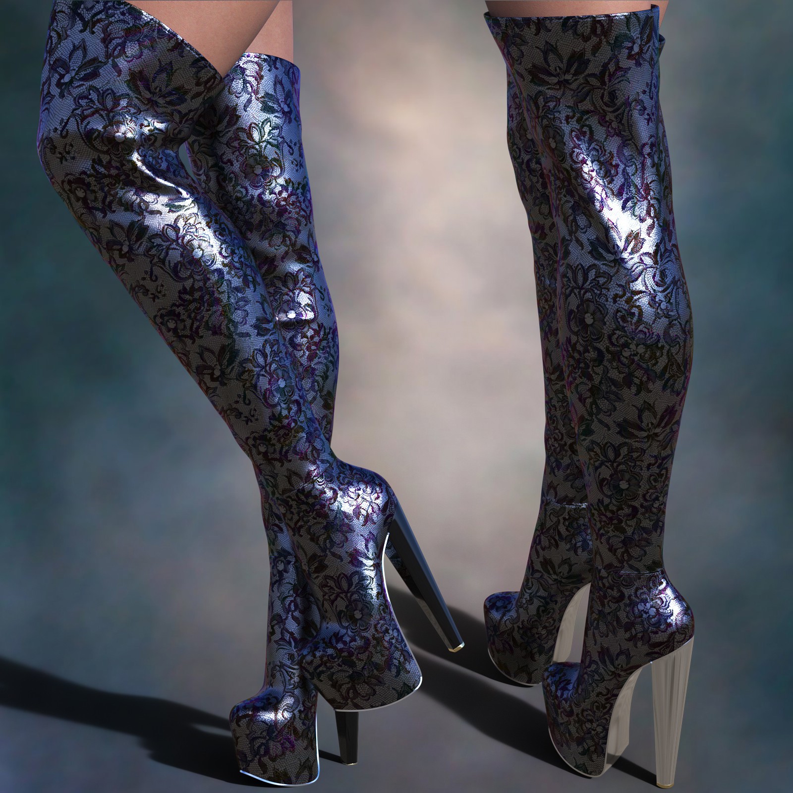 Mystic Threads for DTT Super High Heel Thigh High Boots by N/A
