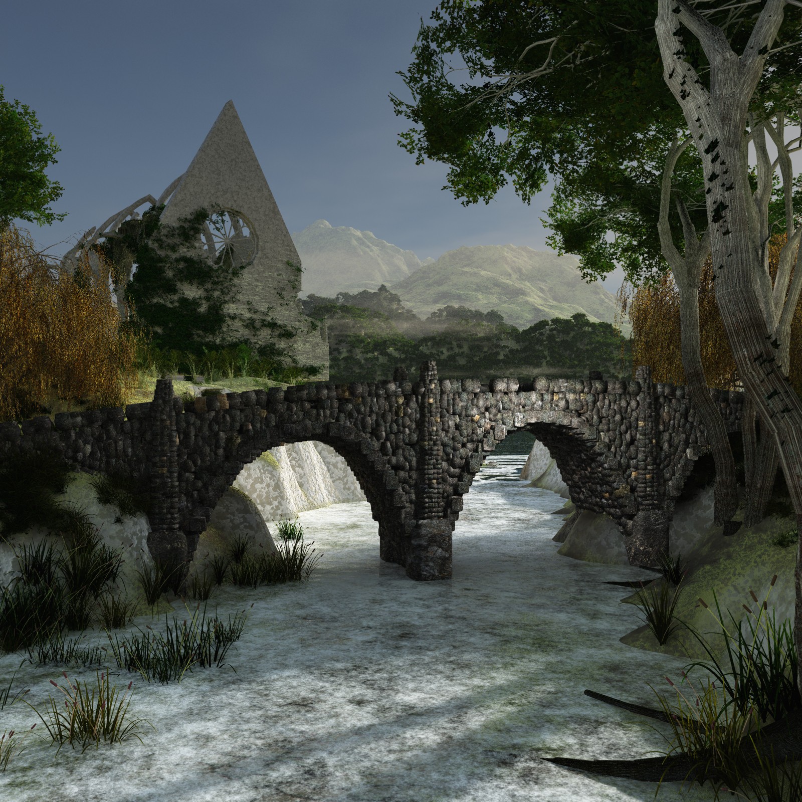 EVERYPlant Stone Arch Bridge for Daz by N/A