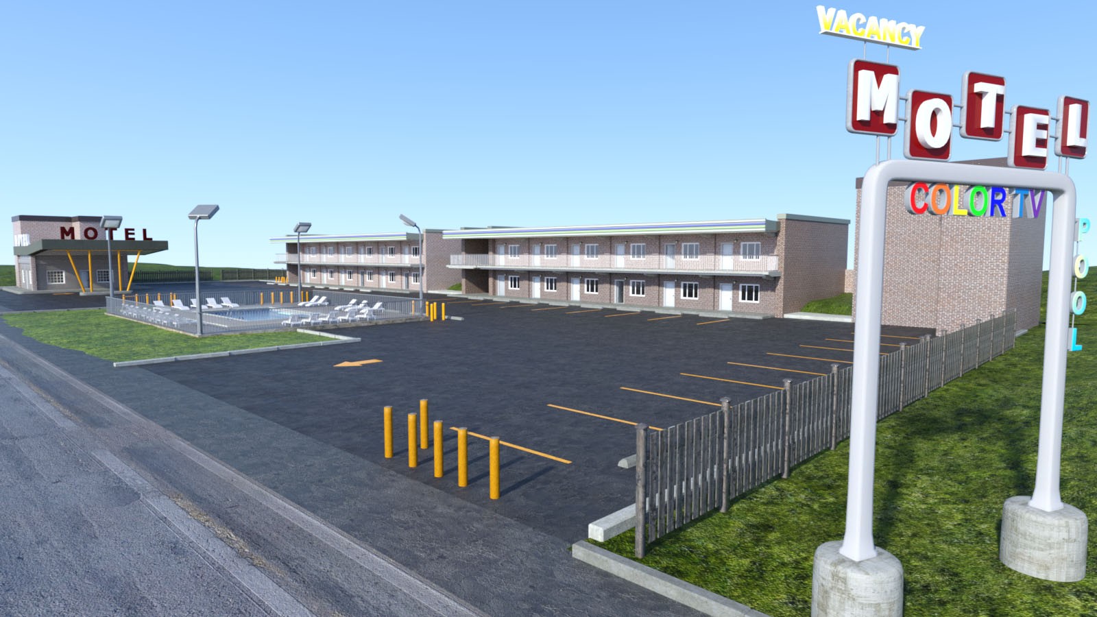 1stB 1970s Roadside Motel iRay & 3DL by N/A