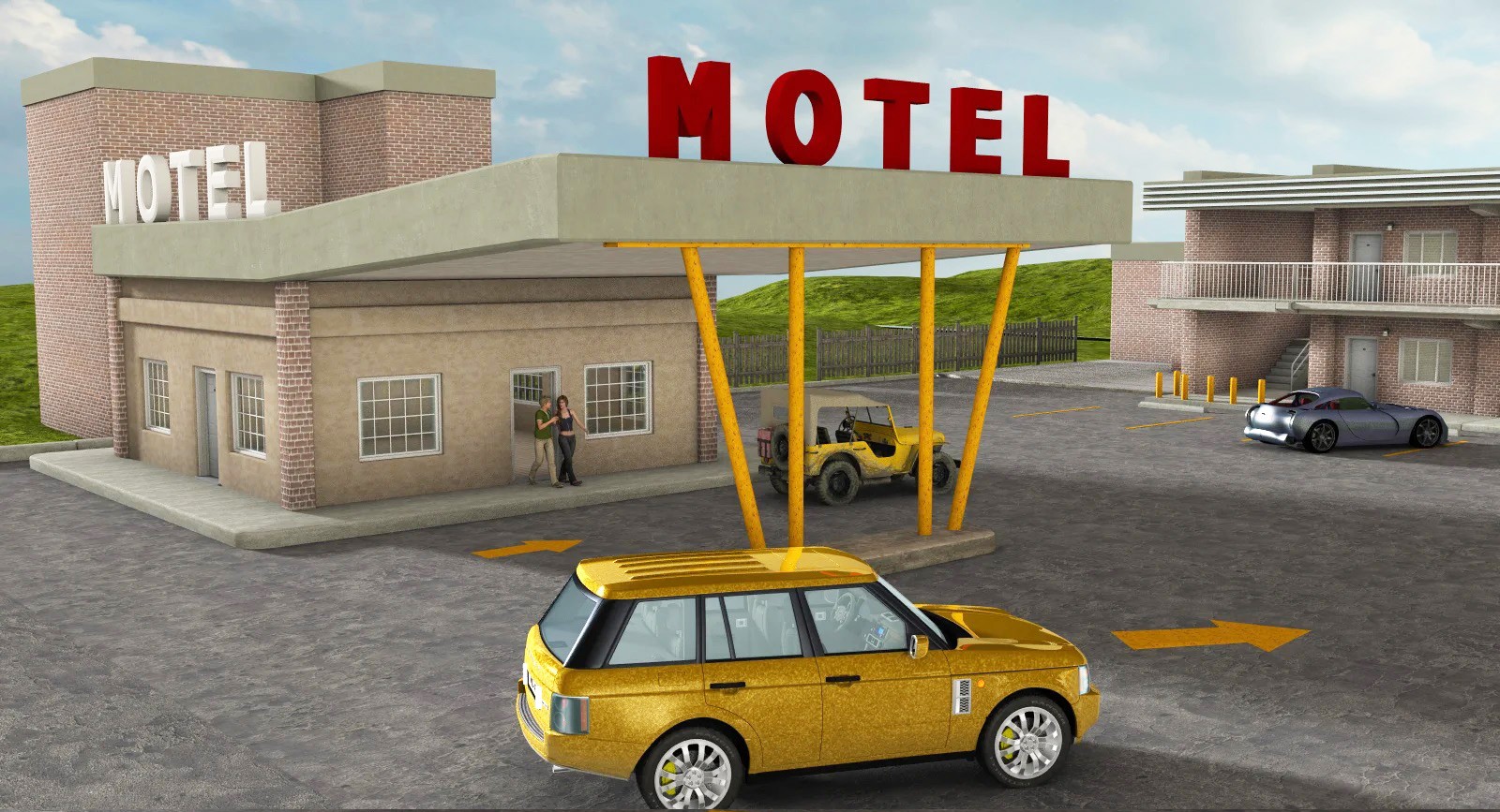1stB 1970s Roadside Motel iRay & 3DL by N/A