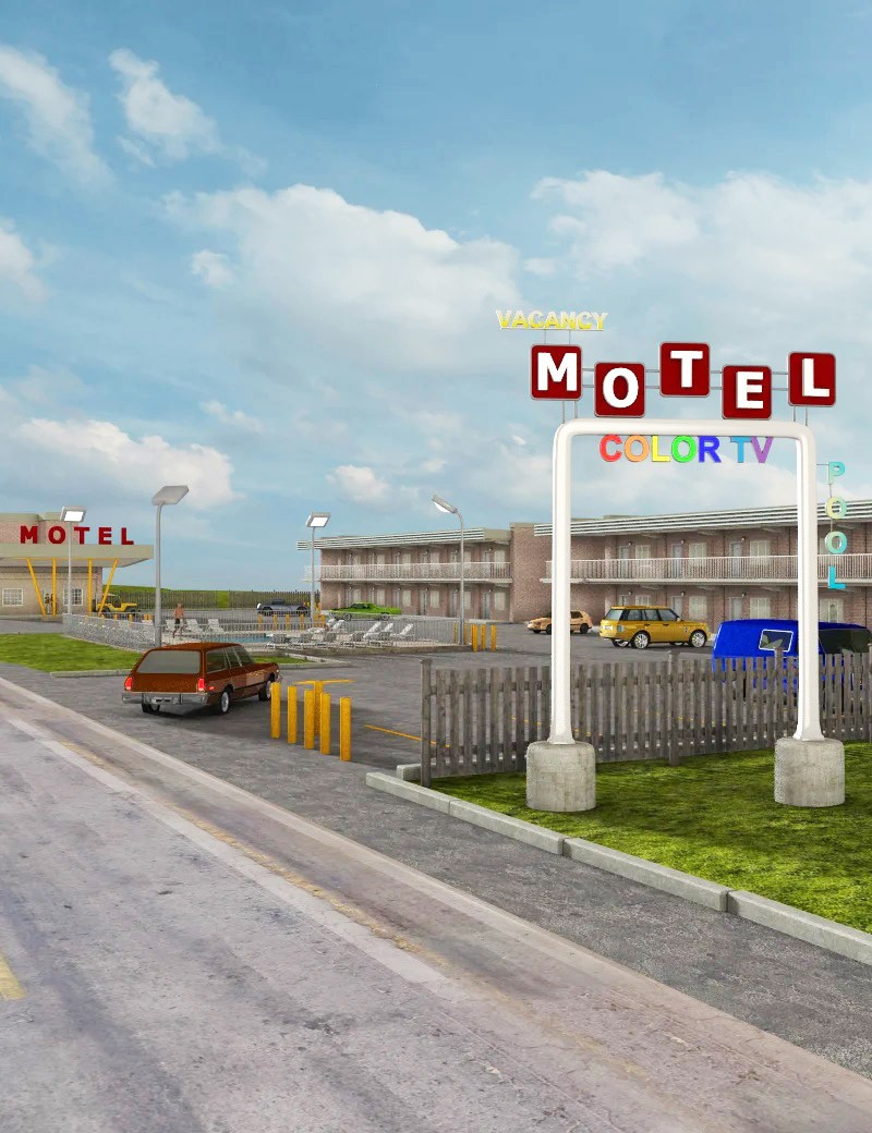 1stB 1970s Roadside Motel iRay & 3DL by N/A