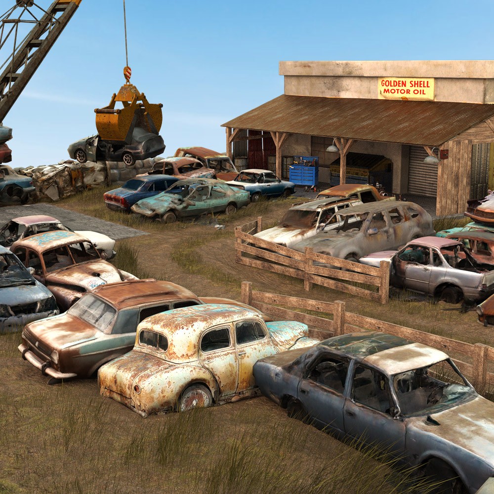 Car Scrapyard for Daz Studio by N/A