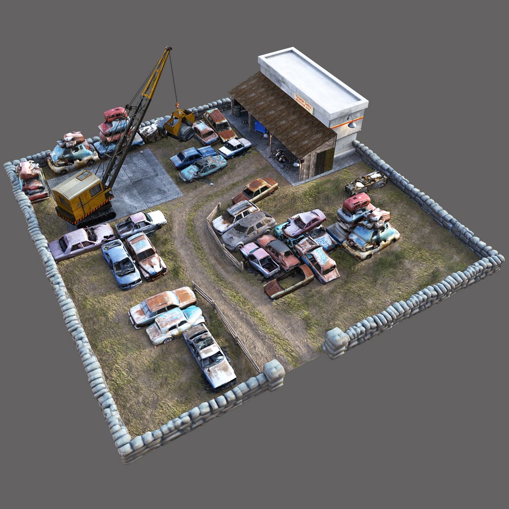 Car Scrapyard for Daz Studio by N/A