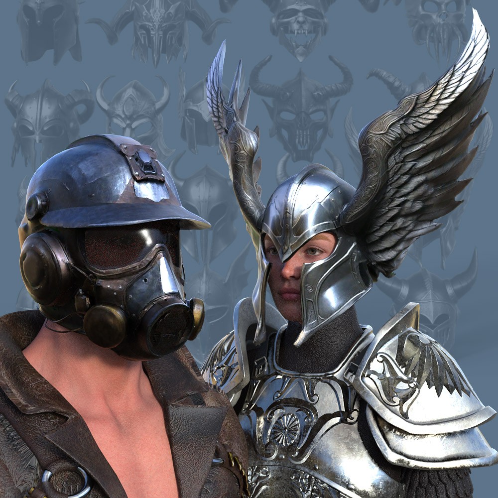 Fantasy Helmet Collection for G3F,G3M,G8F,G8M,G9 by N/A
