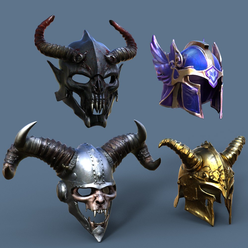 Fantasy Helmet Collection for G3F,G3M,G8F,G8M,G9 by N/A