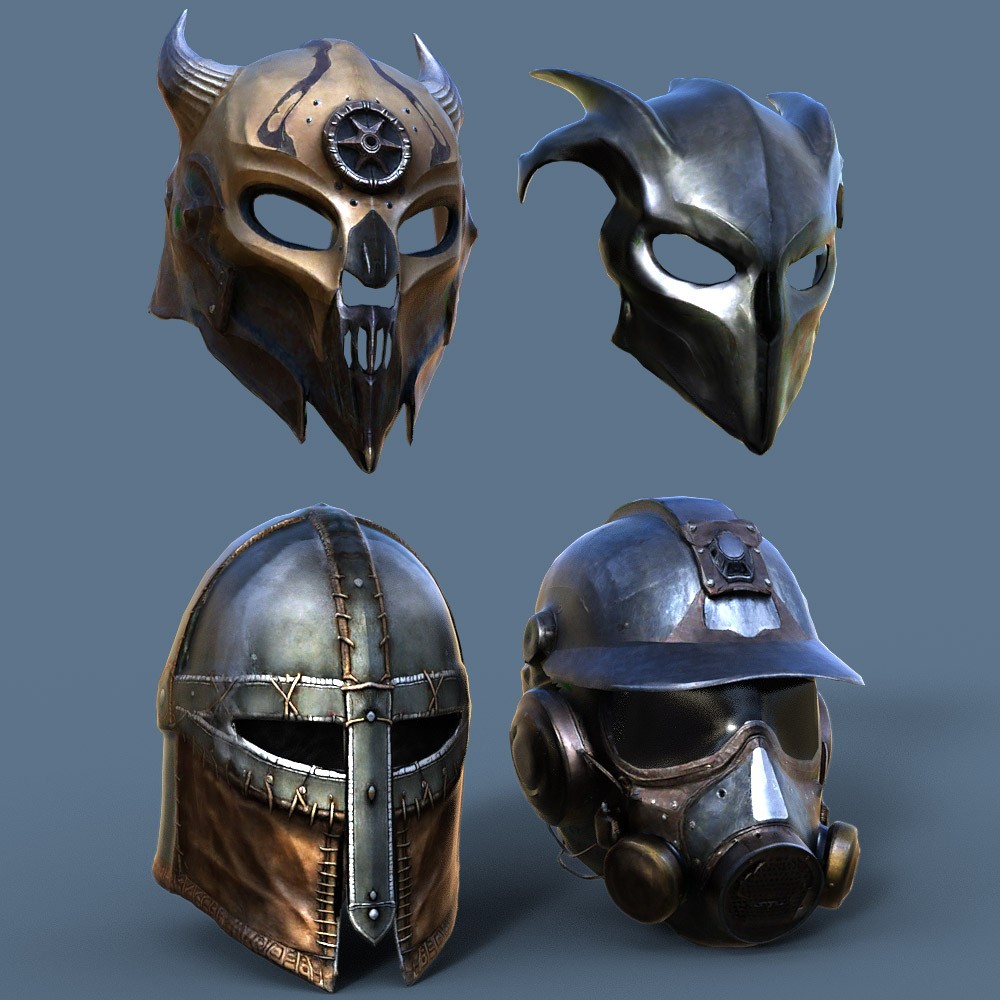 Fantasy Helmet Collection for G3F,G3M,G8F,G8M,G9 by N/A