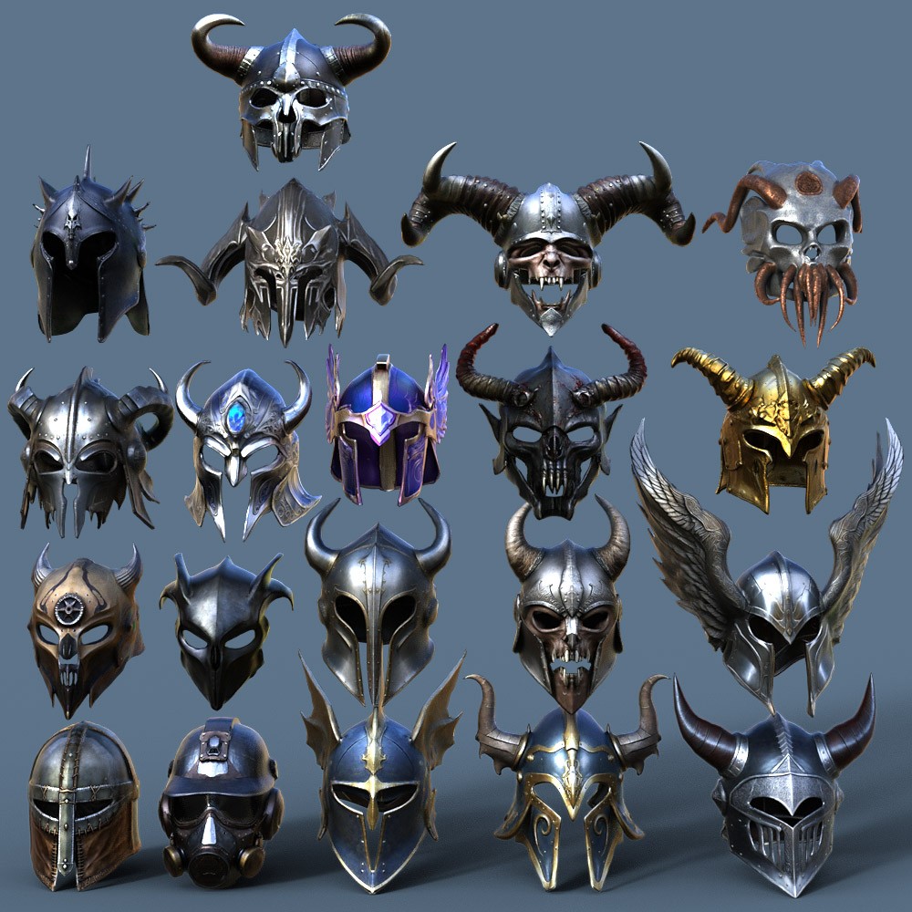 Fantasy Helmet Collection for G3F,G3M,G8F,G8M,G9 by N/A