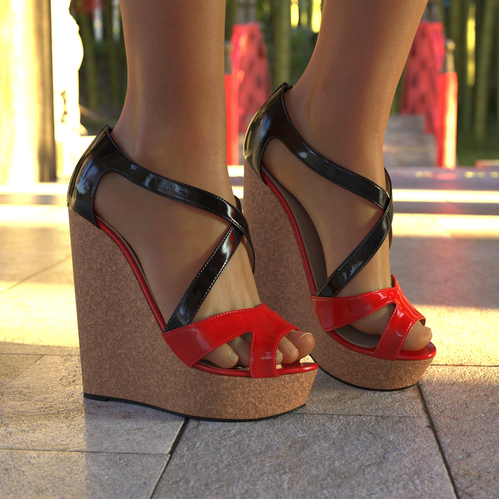 DTT Peep Toe Wedge Sandals by N/A