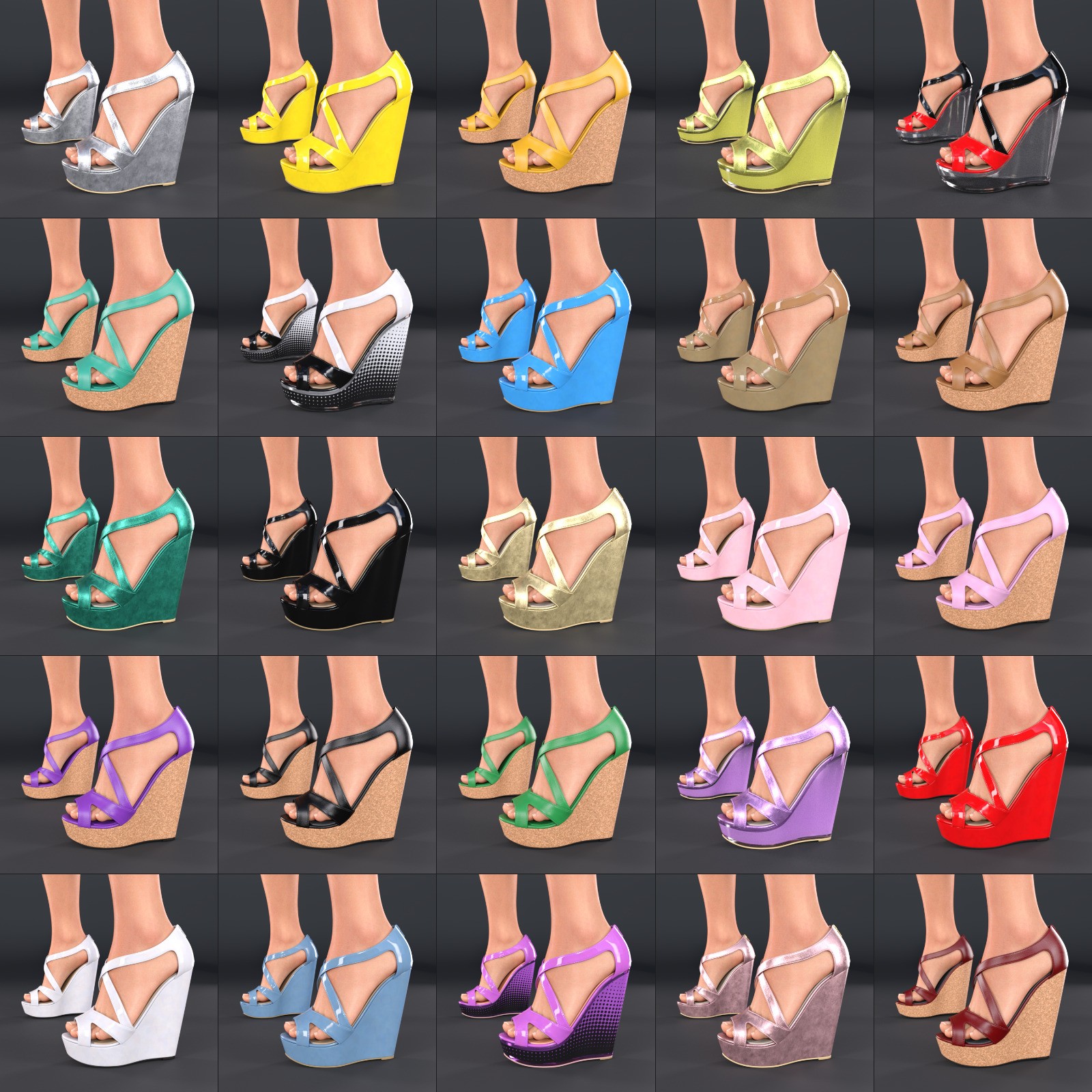 DTT Peep Toe Wedge Sandals by N/A