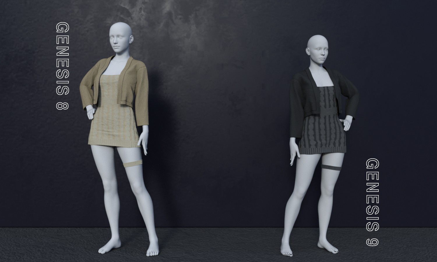 MG-Knit Cardigan & Dress G9 G8F dForce by N/A