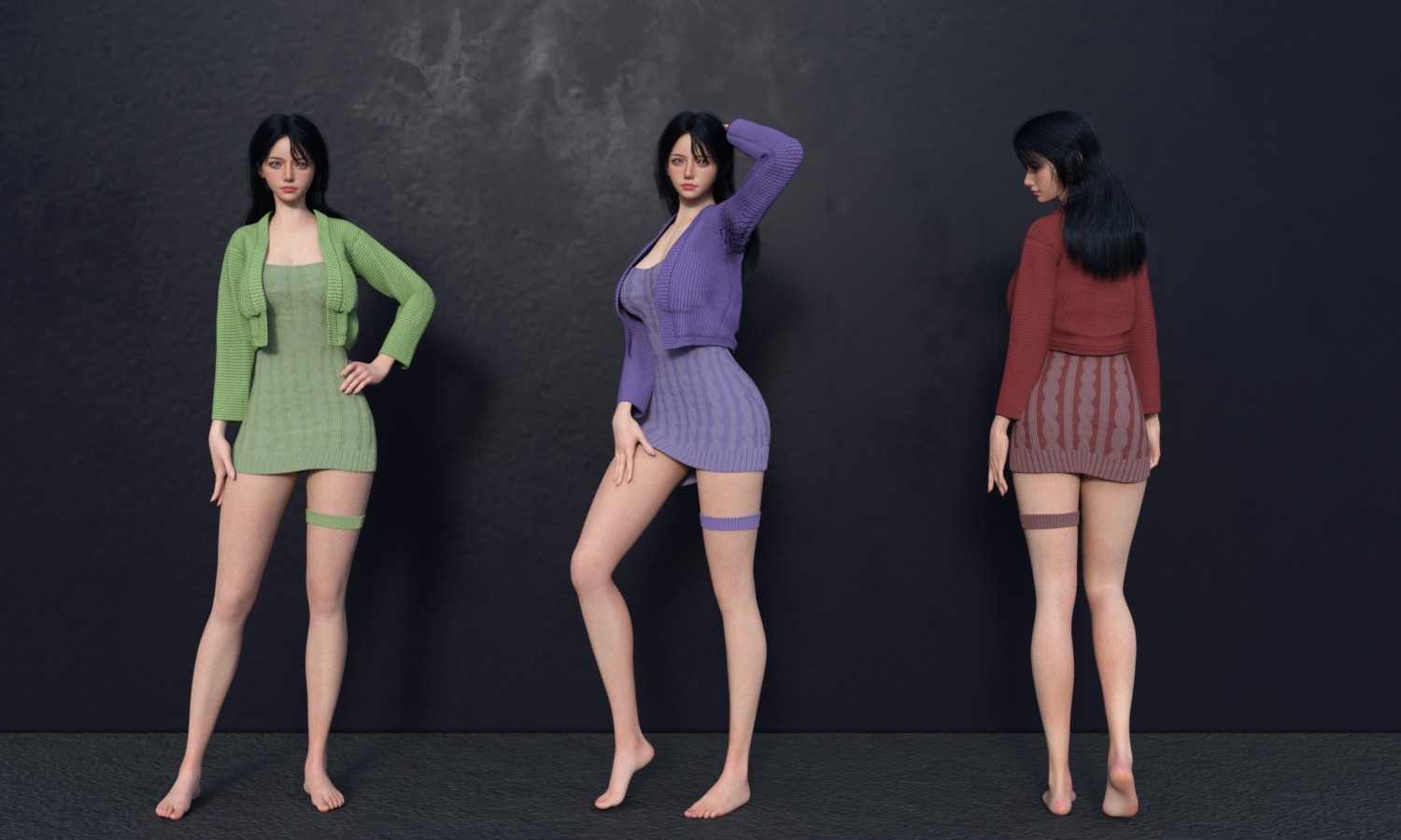 MG-Knit Cardigan & Dress G9 G8F dForce by N/A