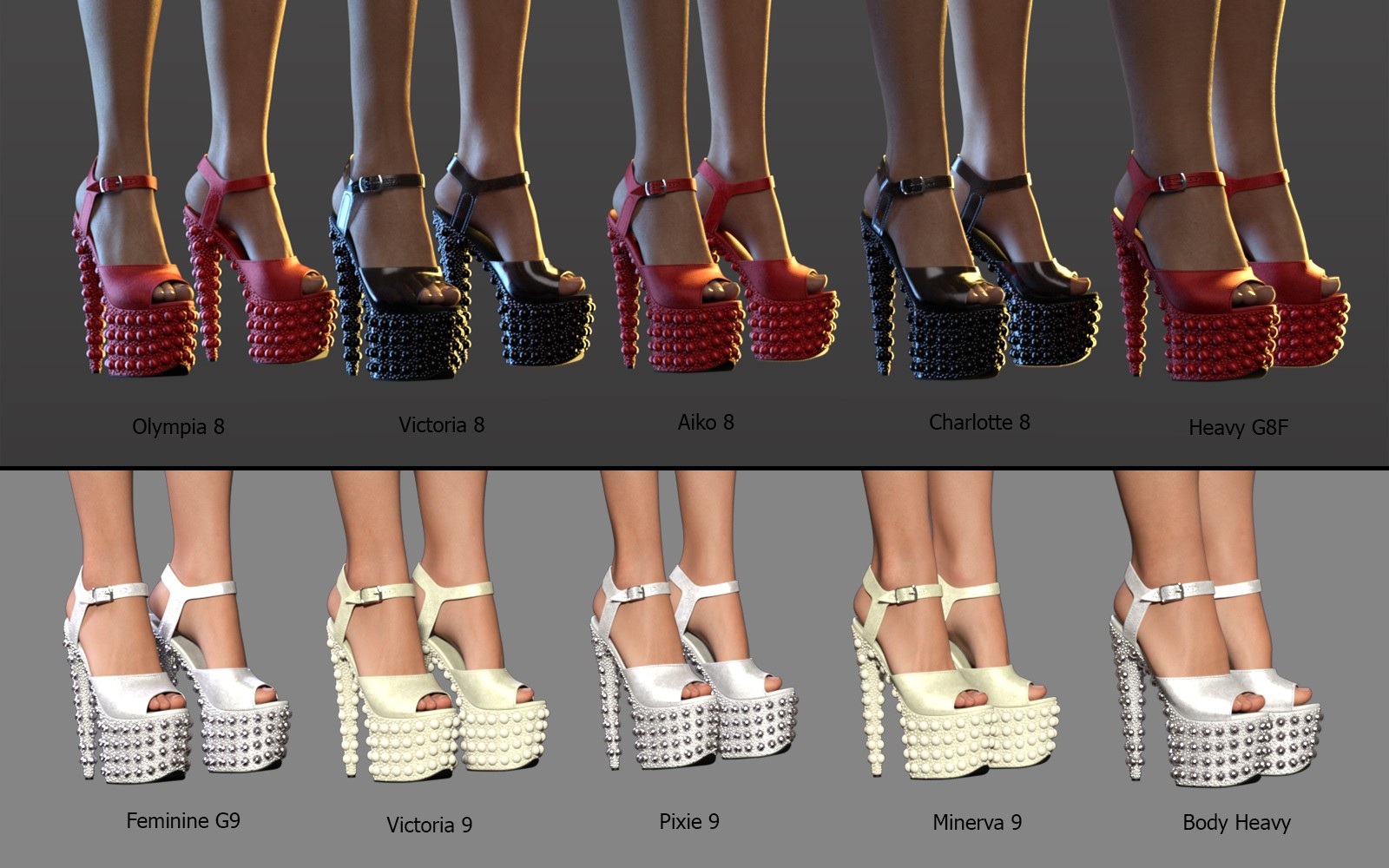 DTT Enchantress Platform Heels for G8F and G9 by N/A