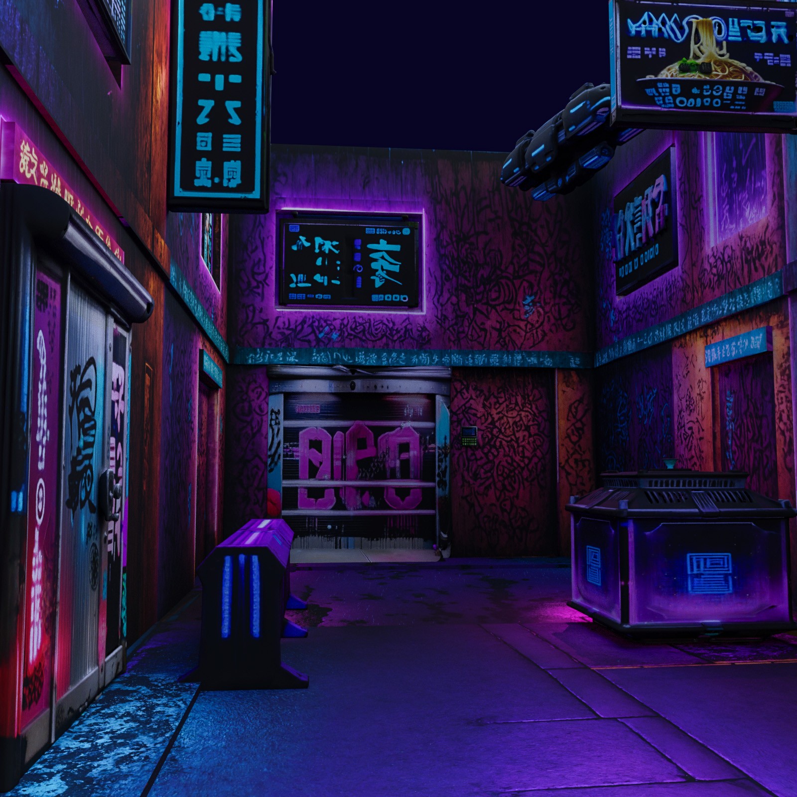 Cyberpunk Alley by N/A