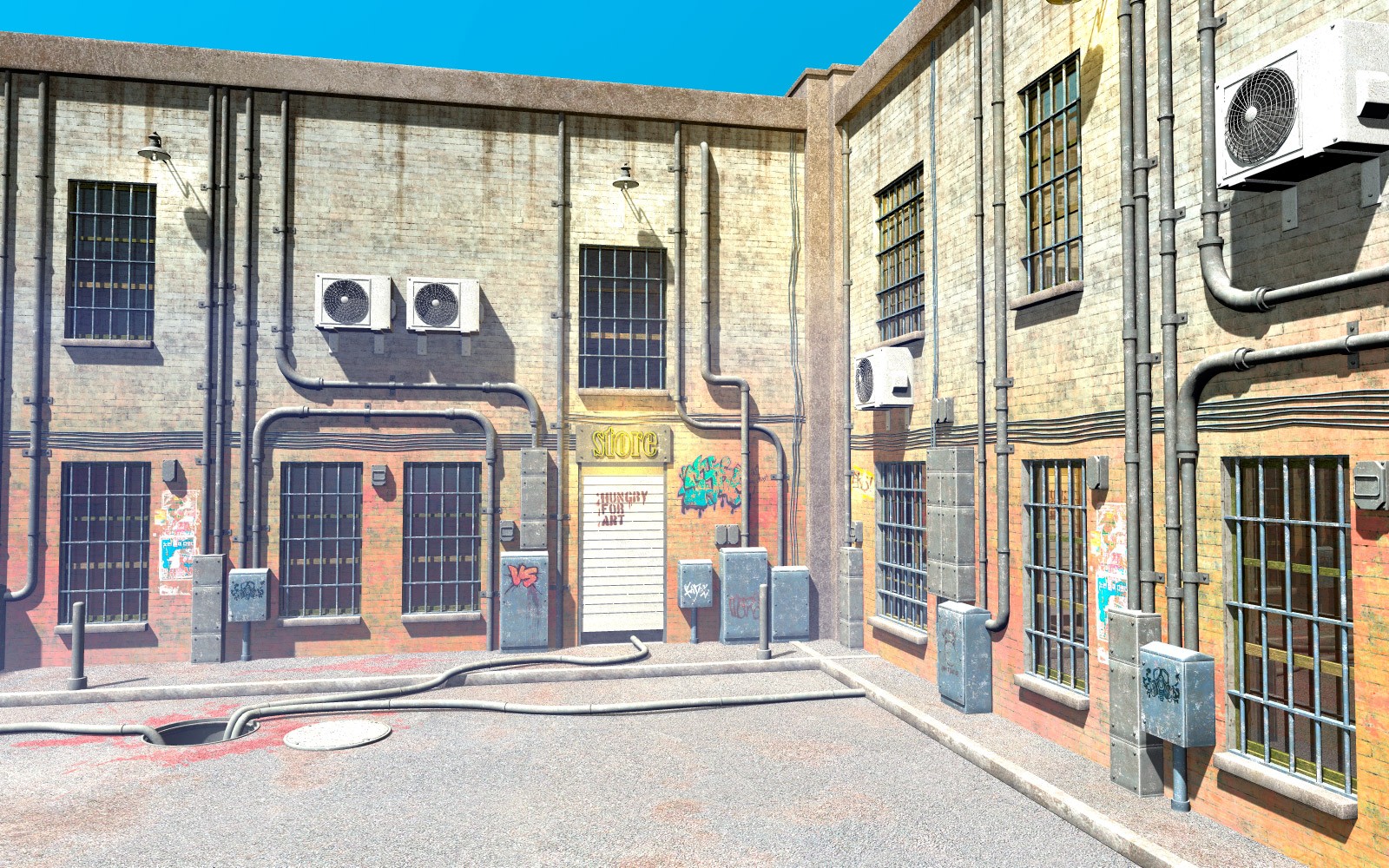 Alley Street Corner for Daz Studio by N/A