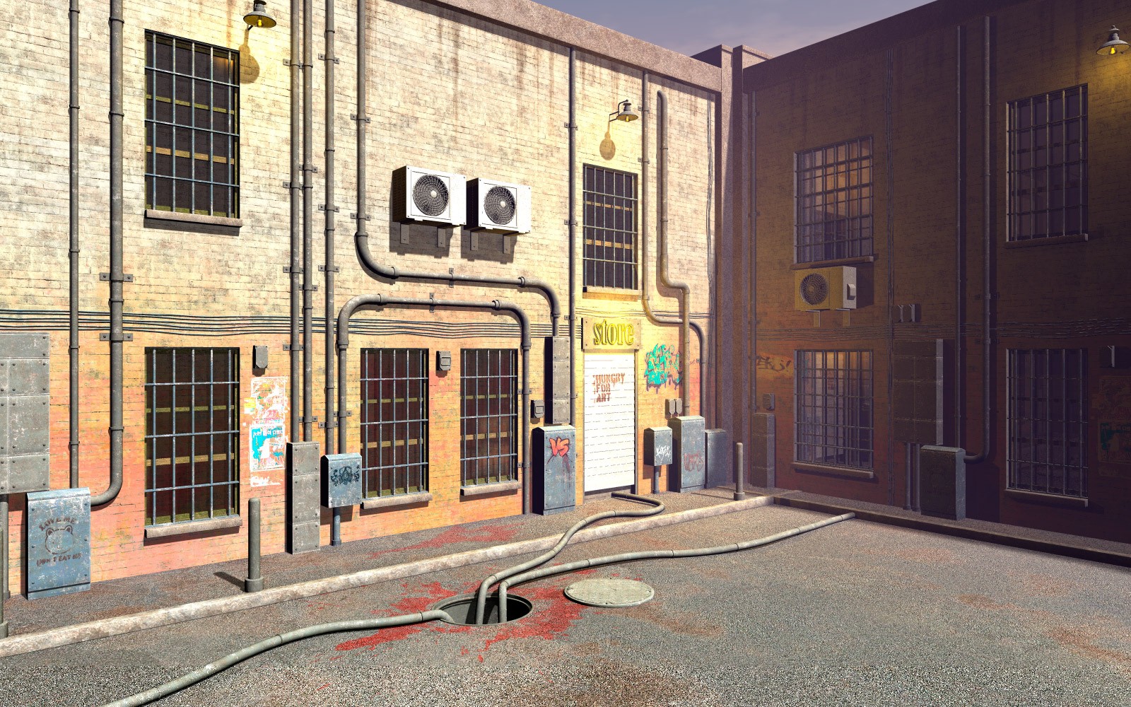 Alley Street Corner for Daz Studio by N/A
