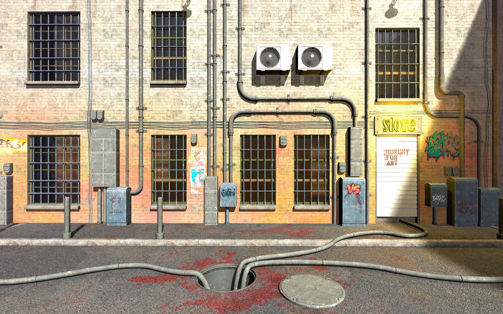 Alley Street Corner for Daz Studio by N/A