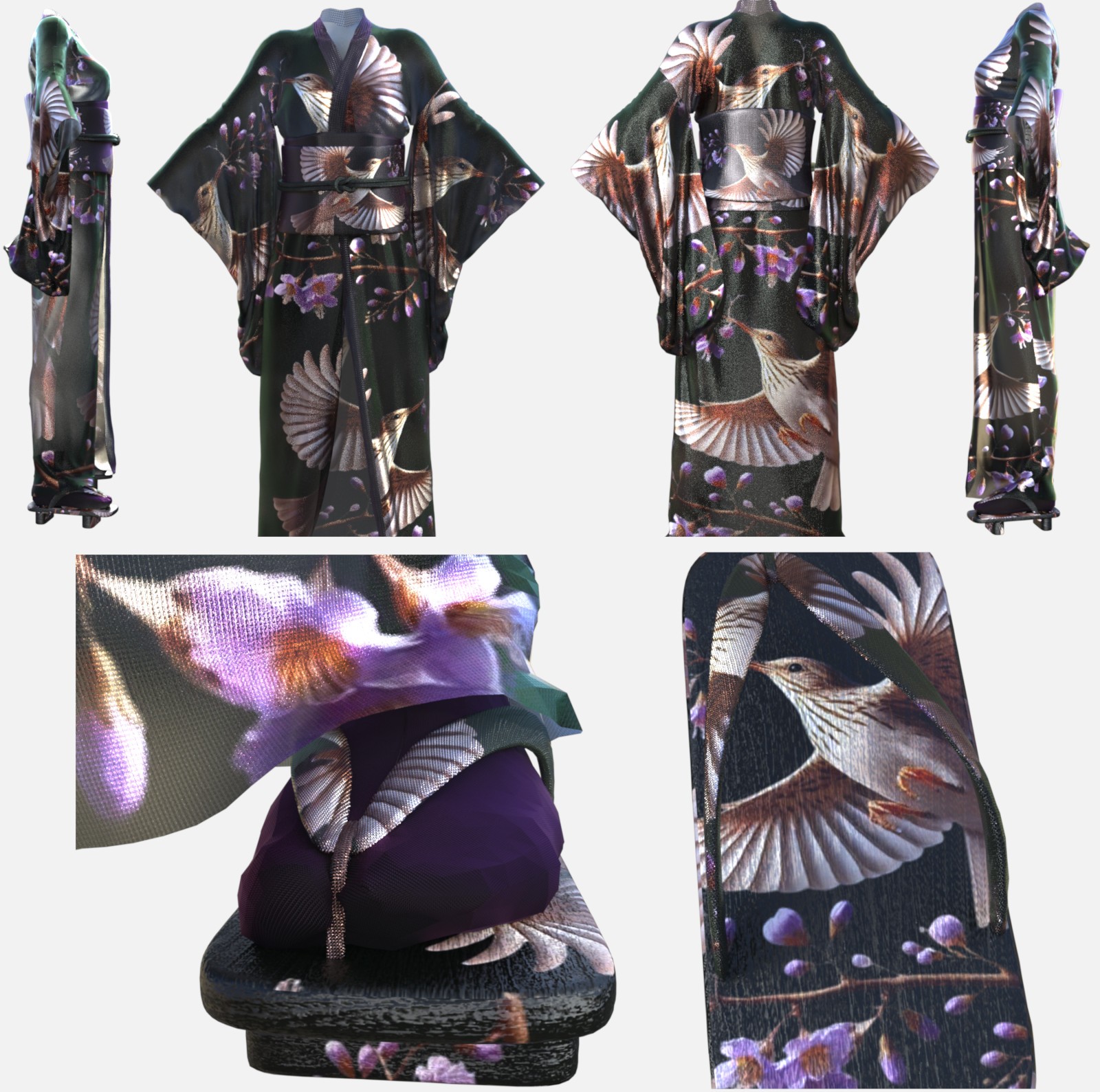 Kachouga dForce Kimono Outfit Texture Add-ons by N/A