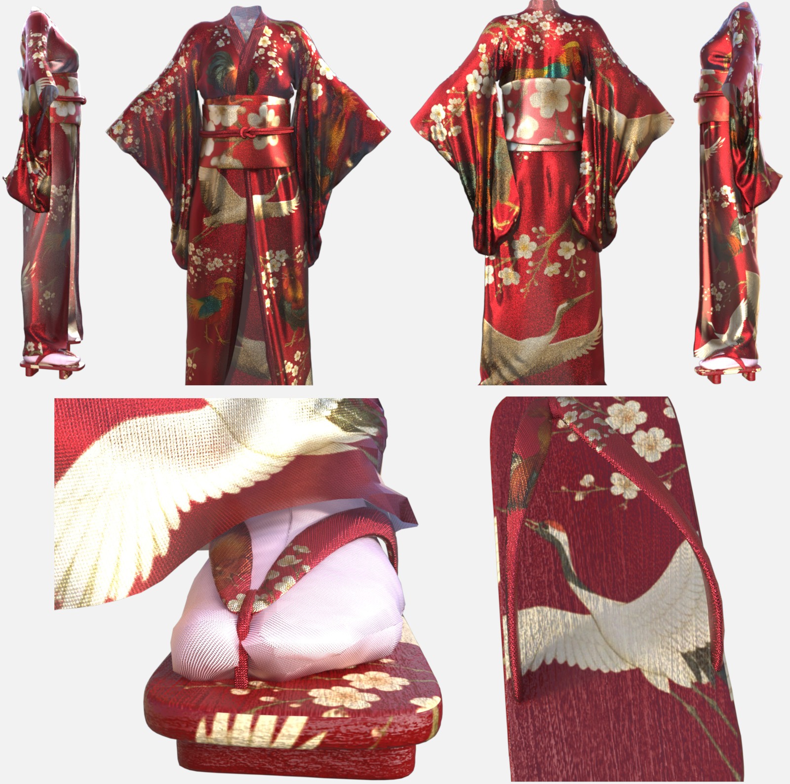 Kachouga dForce Kimono Outfit Texture Add-ons by N/A