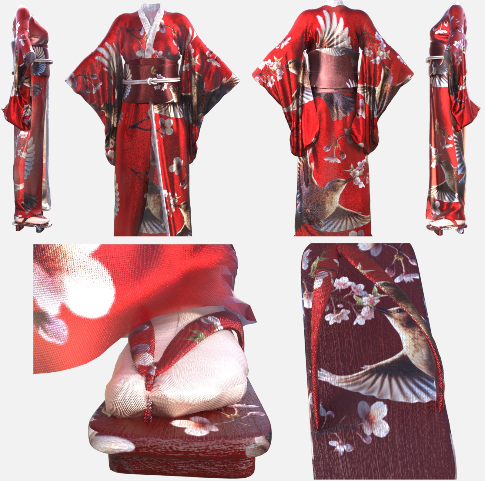 Kachouga dForce Kimono Outfit Texture Add-ons by N/A