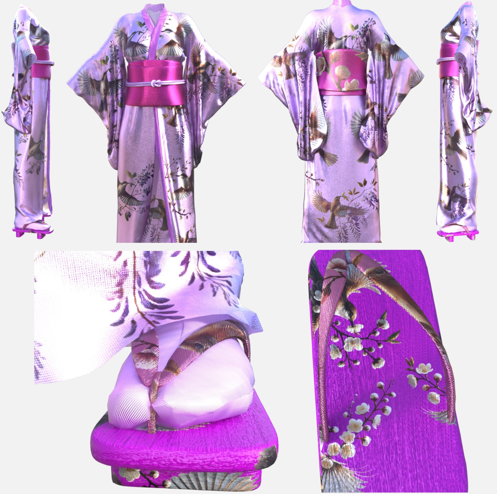 Kachouga dForce Kimono Outfit Texture Add-ons by N/A