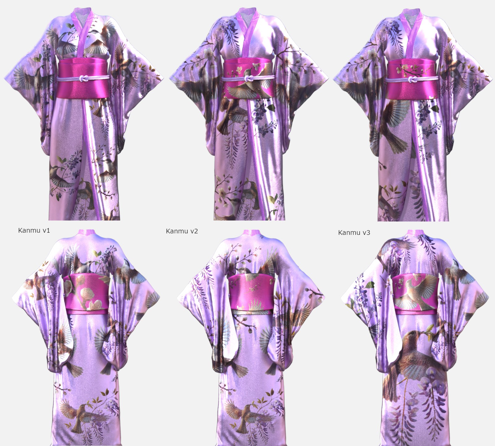 Kachouga dForce Kimono Outfit Texture Add-ons by N/A