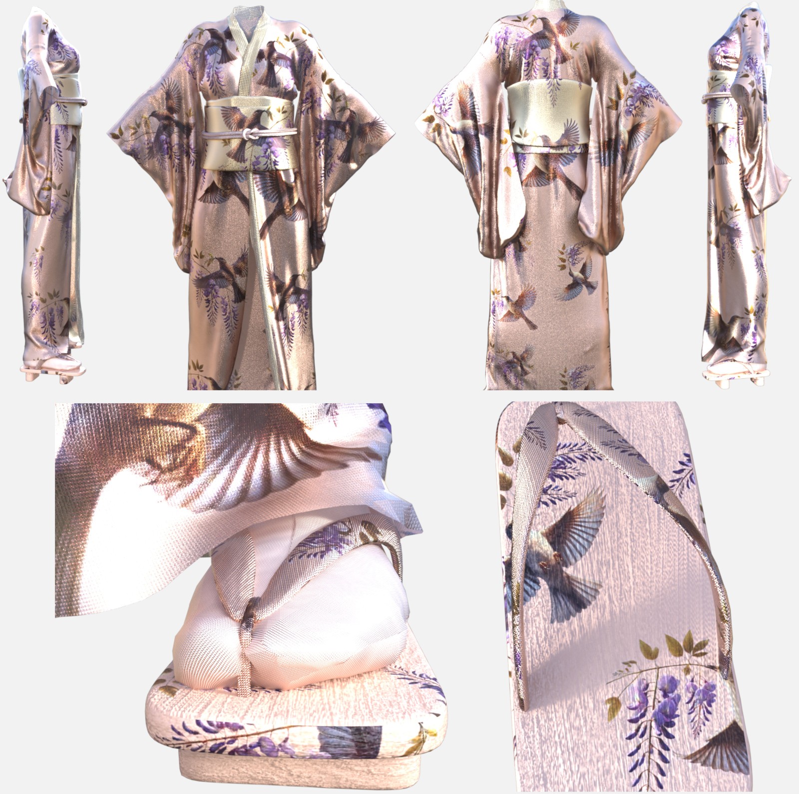 Kachouga dForce Kimono Outfit Texture Add-ons by N/A