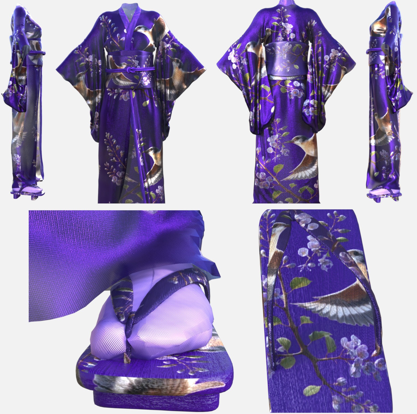 Kachouga dForce Kimono Outfit Texture Add-ons by N/A