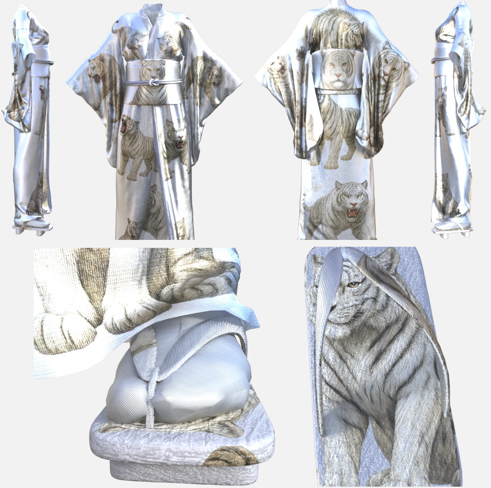Youkai Kachouga dForce Kimono Outfit Texture Add-ons Bundle by N/A