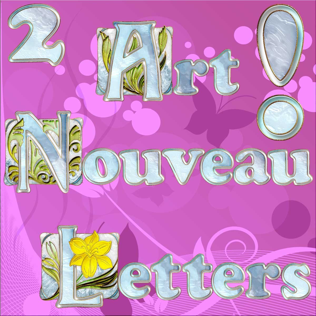 Harvest Moons Art Nouveau Letters by N/A