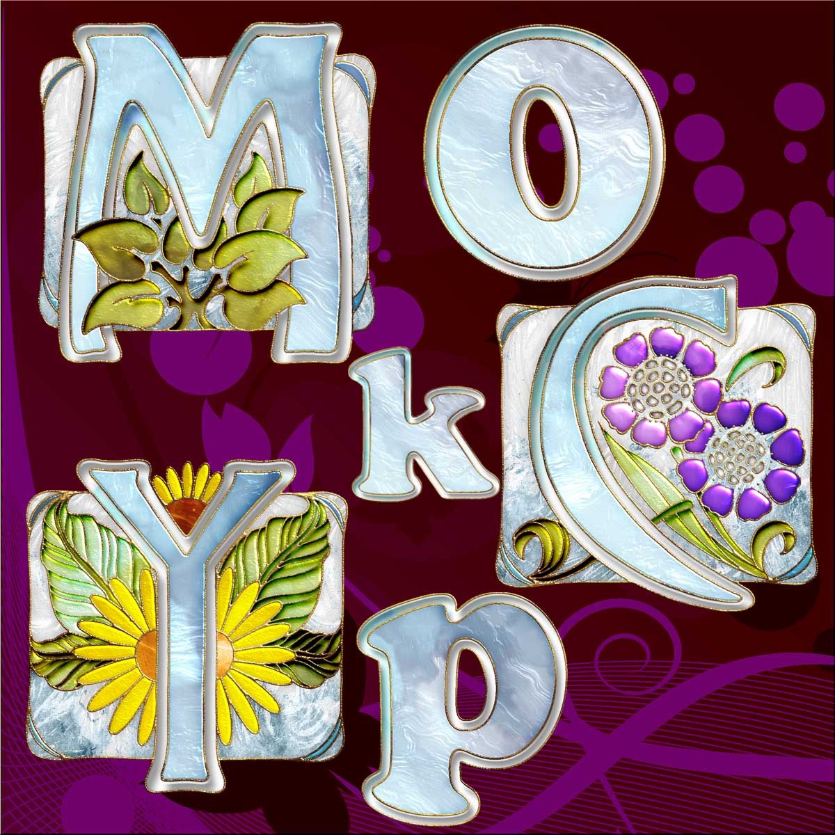 Harvest Moons Art Nouveau Letters by N/A
