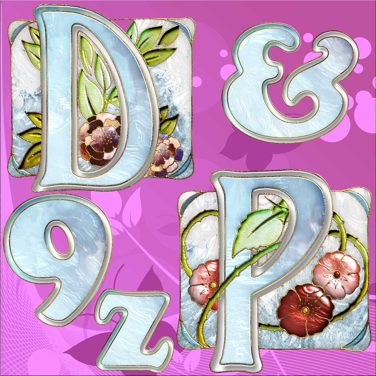 Harvest Moons Art Nouveau Letters by N/A
