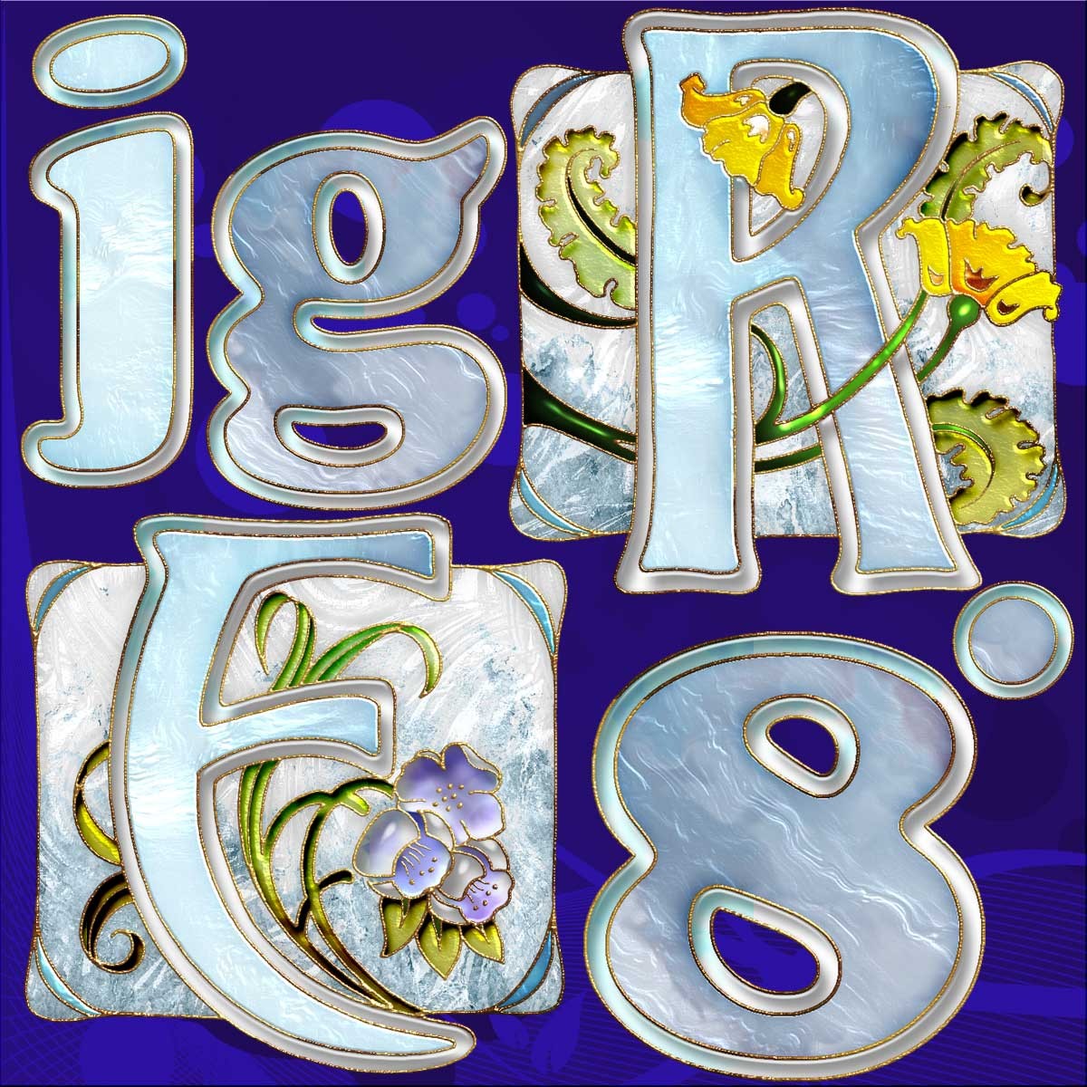 Harvest Moons Art Nouveau Letters by N/A