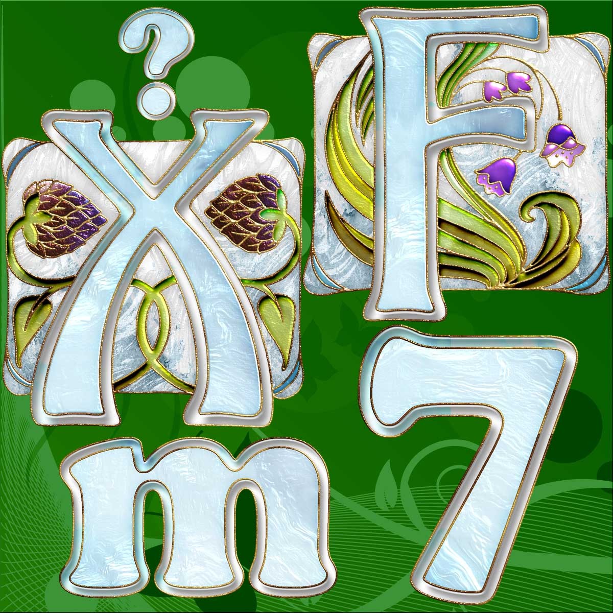Harvest Moons Art Nouveau Letters by N/A
