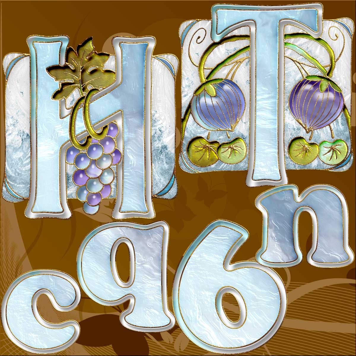 Harvest Moons Art Nouveau Letters by N/A
