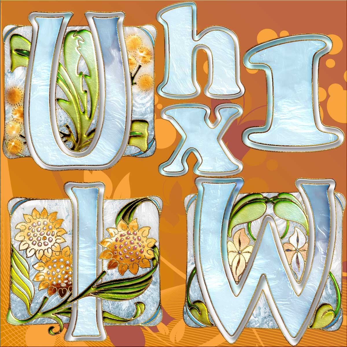 Harvest Moons Art Nouveau Letters by N/A