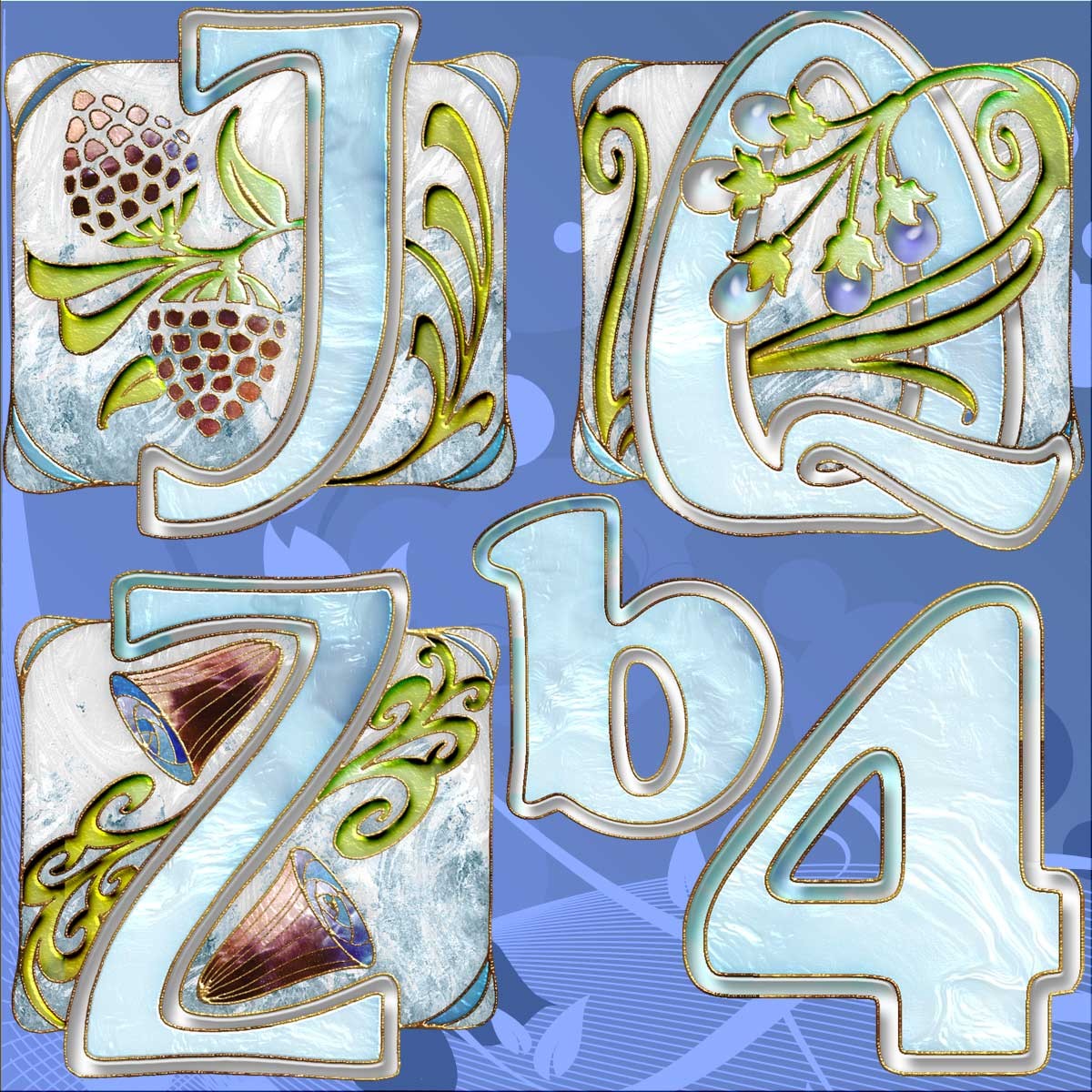 Harvest Moons Art Nouveau Letters by N/A