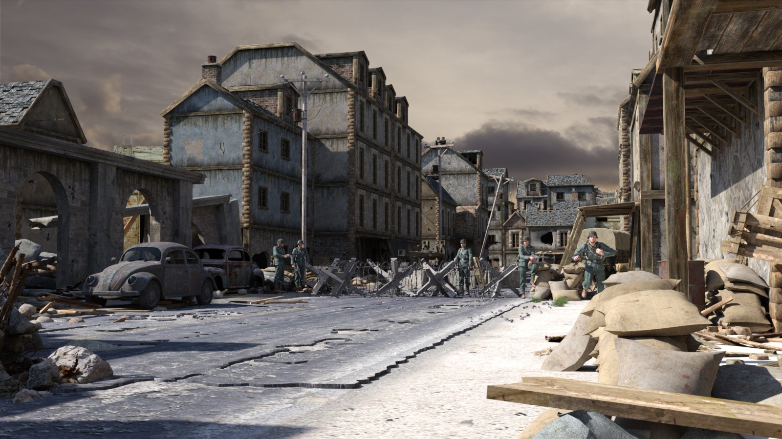 WW2 Town Ruins for DAZ by N/A