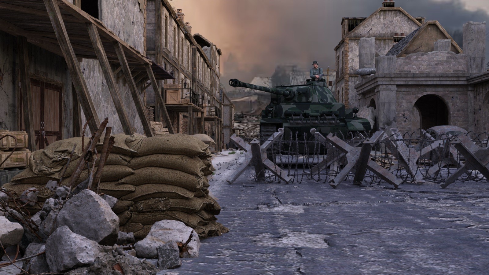 WW2 Town Ruins for DAZ by N/A