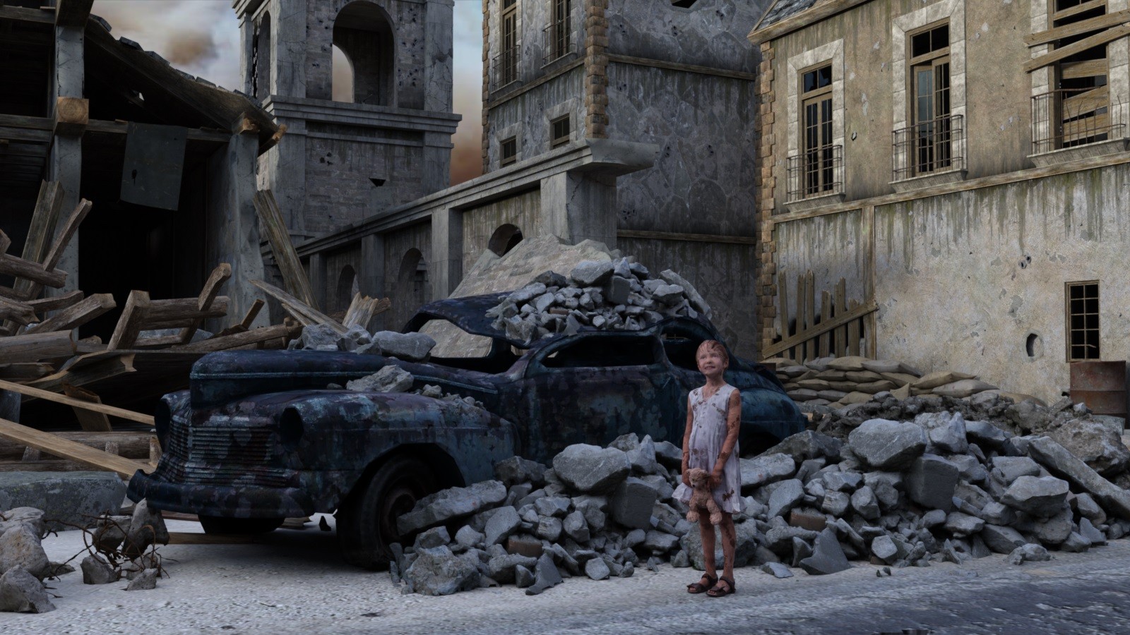 WW2 Town Ruins for DAZ by N/A
