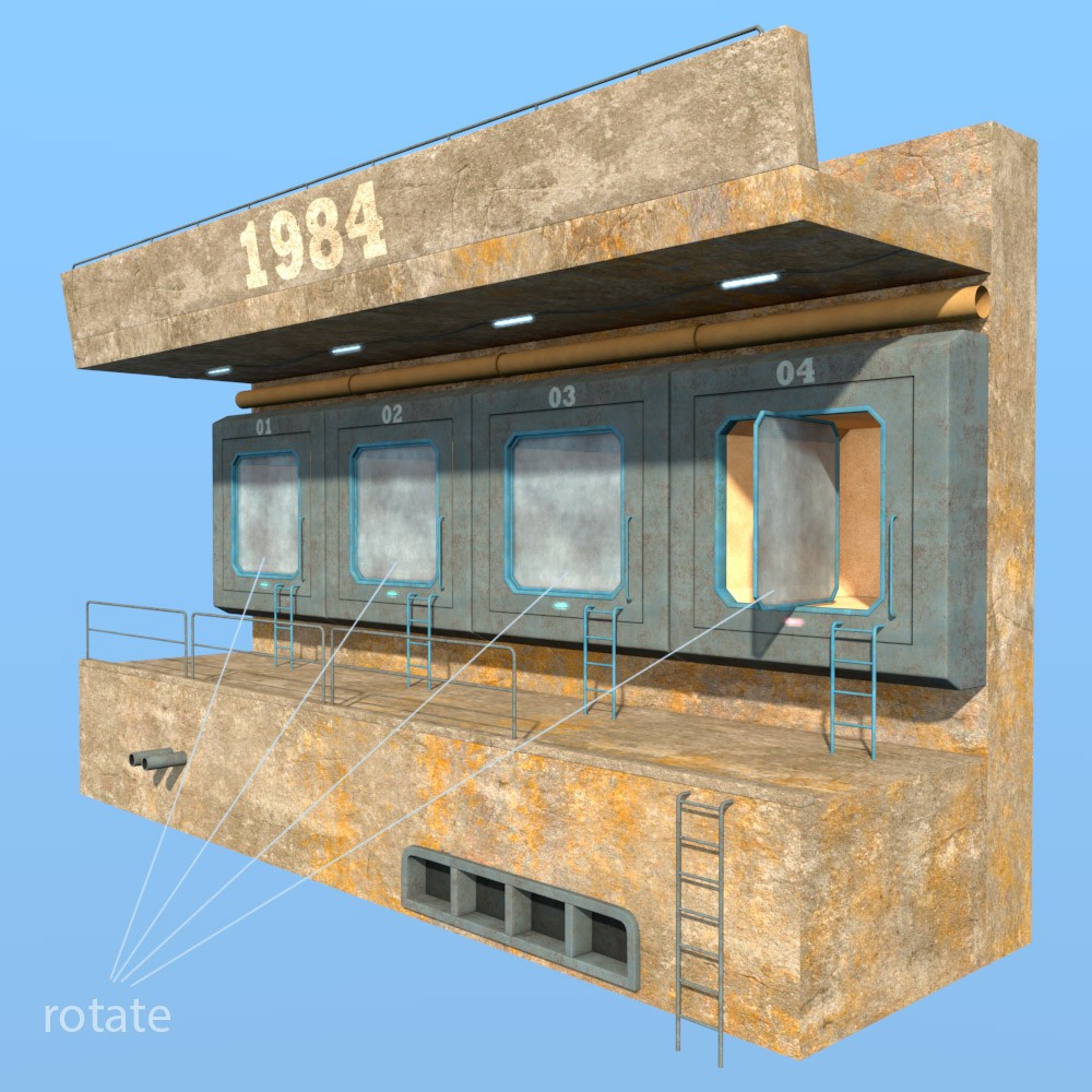 Living capsules set for Poser by N/A