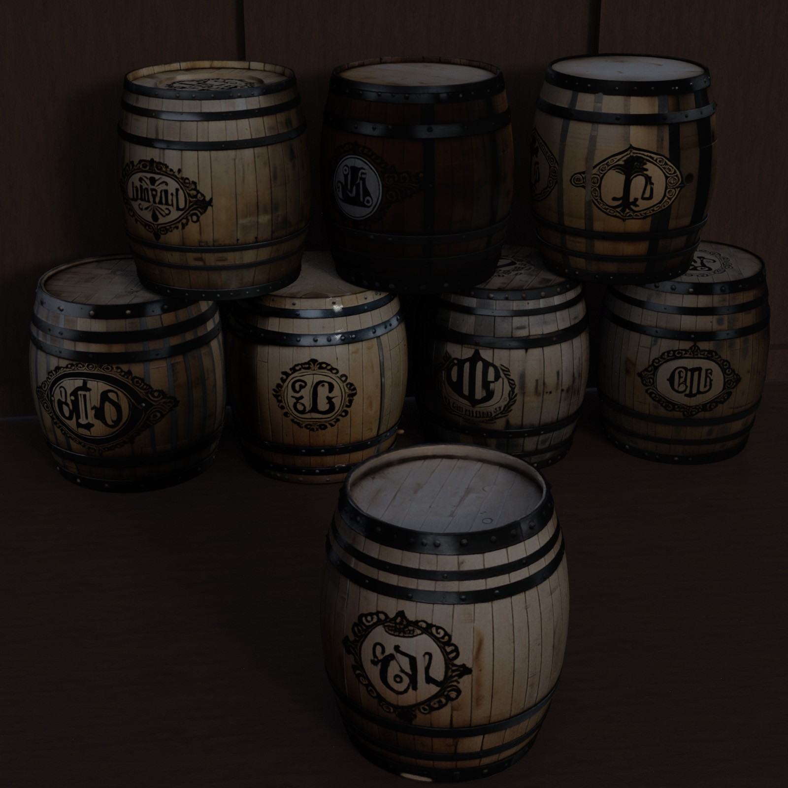 Wooden Barrels 3 by N/A