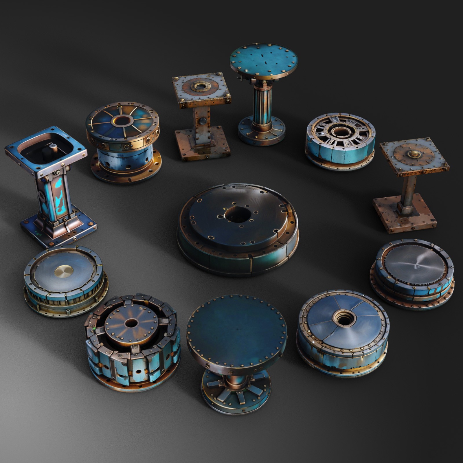 Steampunk Display Pedestals by N/A